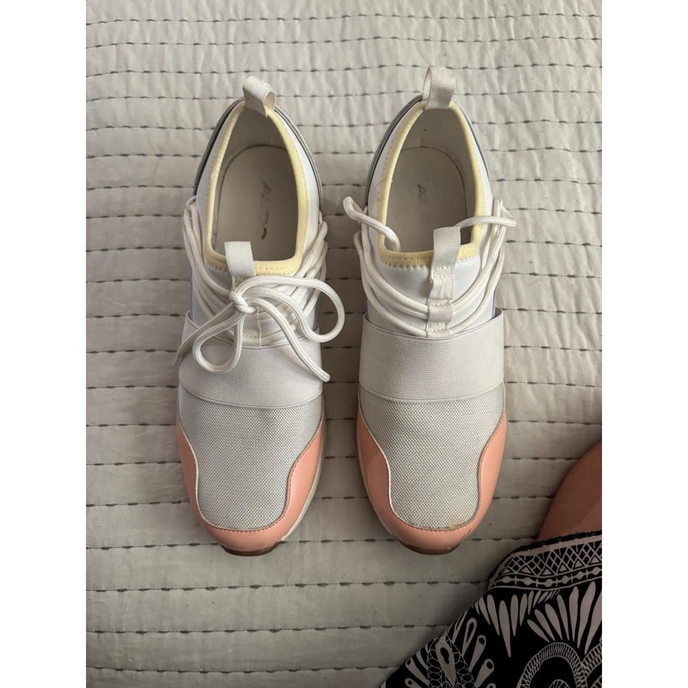Size: 7,5 / Womens Aldo Chiara Wedge Heel Pastel Multi Sneakers